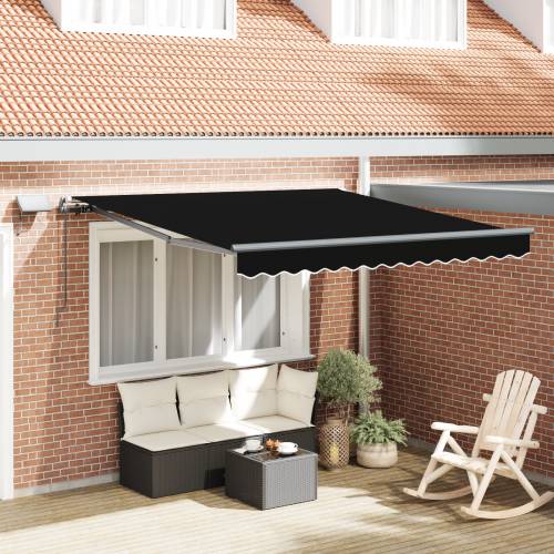 ručna uvlačiva tenda s LED svjetlom crna 300x250 cm Cijena