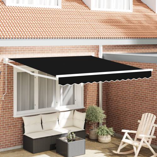 Manualna uvlačiva tenda crna 300x250 cm Cijena