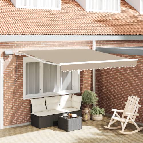 Ručno upravljiva tenda s LED Bež 300x250 cm Cijena