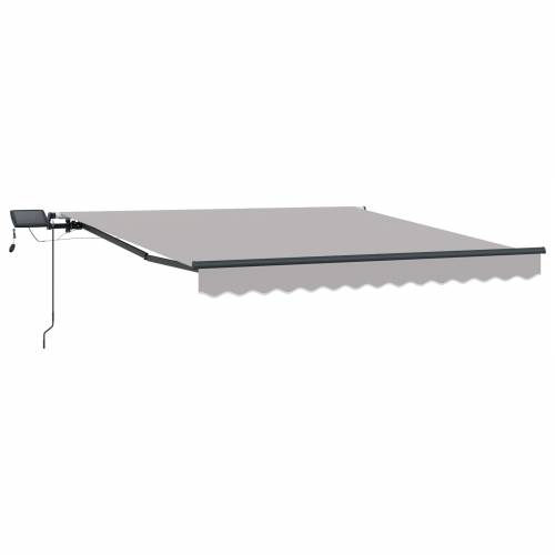 Ručno upravljana uvlačiva tenda s LED svjetlom svjetlosiva 300x250 cm Cijena