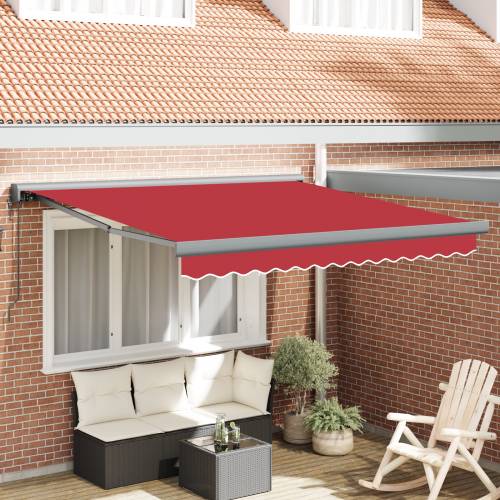 Automatska Uvlačiva Tenda Crvena 300x250 cm Cijena