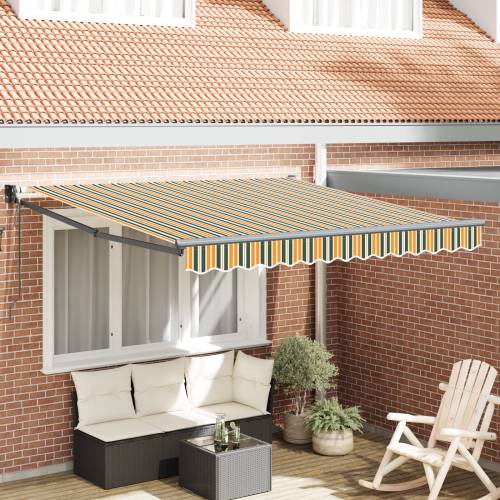 Automatska povlačna tenda Zeleno i žuto 300x250 cm Cijena