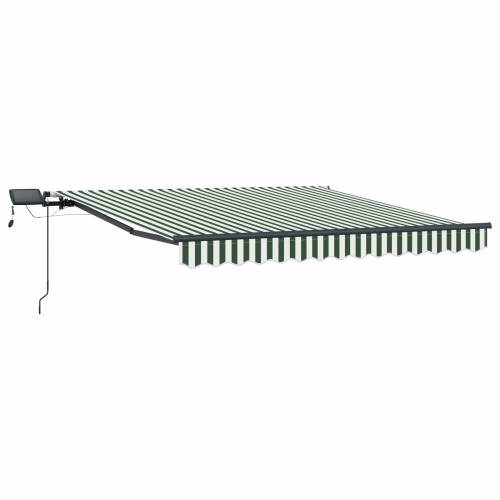 Ručno upravljiva uvlačiva tenda s LED zelenom i bijelom 300x250 cm Cijena