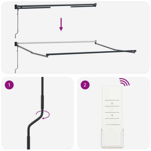 automatska uvlačiva tenda crna 350x250 cm Cijena