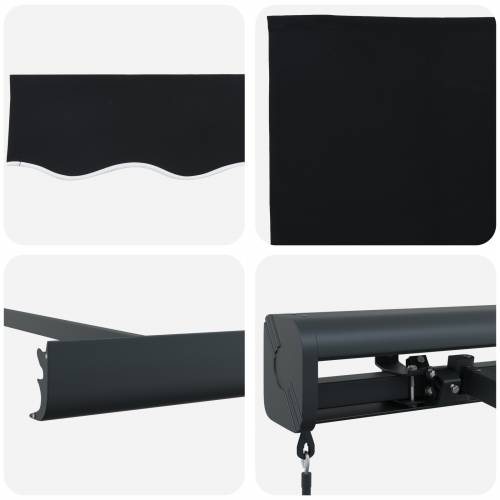Ručno upravljiva tenda Crna 350x250 cm Cijena