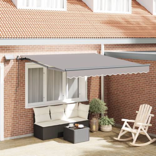 ručno uvlačiva tenda s LED svjetlom svjetlosiva 350x250 cm Cijena