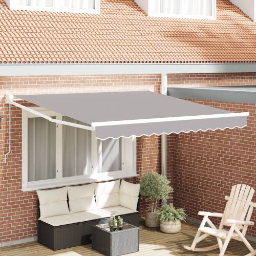 Ručno uvlačiva tenda svijetlo siva 350x250 cm Cijena