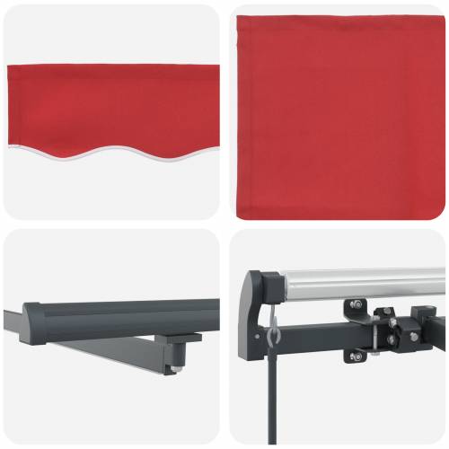 Ručno uvlačiva tenda s LED Crveni 350x250 cm Cijena