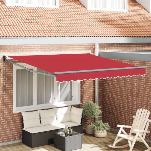 Ručno uvlačiva tenda crvena 350x250 cm Cijena