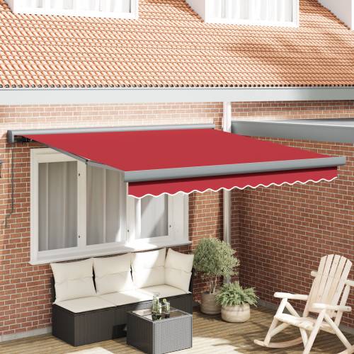 Ručno uvlačiva tenda crvena 350x250 cm Cijena