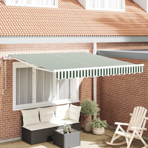 Automatska uvlačna tenda Zelena i bijela 350x250 cm Cijena