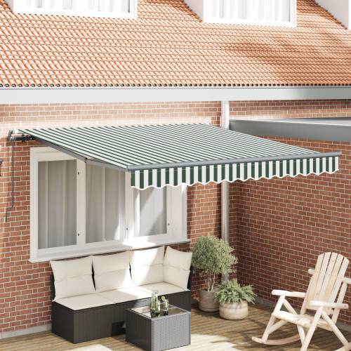 Manualna uvlačiva tenda zelena i bijela 350x250 cm Cijena