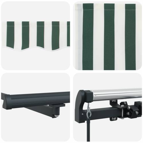 Manualna uvlačiva tenda zelena i bijela 350x250 cm Cijena