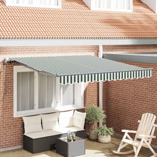 automatska uvlačiva tenda Zelena i bijela 350x250 cm Cijena