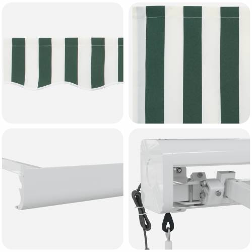 Automatska uvlačiva tenda zelena i bijela 350x250 cm Cijena