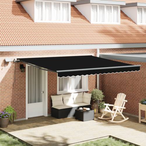 Ručna uvlačiva tenda s LED Crna 400x300 cm Cijena