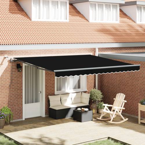 Automatska uvlačiva tenda s LED svjetlom crna 400x300 cm Cijena