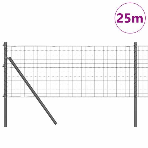 Euro Ograda s 13 Postova 0.8x25 m Galvanizirani Čelik Siva Cijena