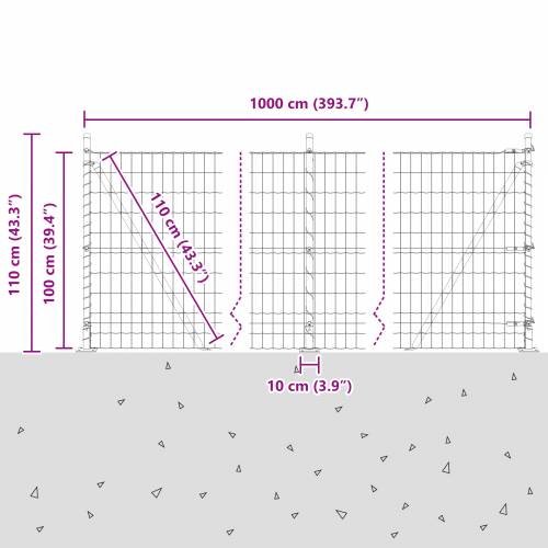 Euro Ograda s 7 Flanged Stupovima 1x10 m Pocinčani čelik Cijena