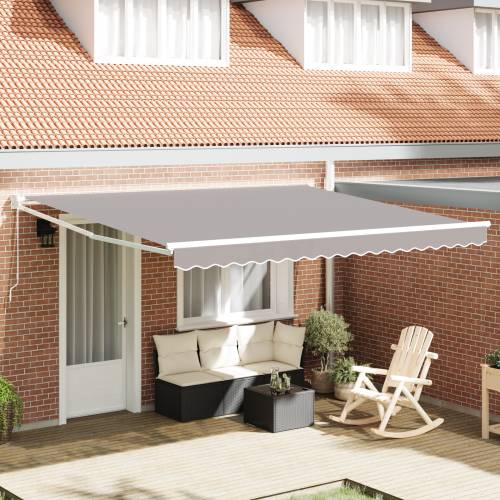 Manual Retractable Awning Light Grey 400x300 cm Cijena