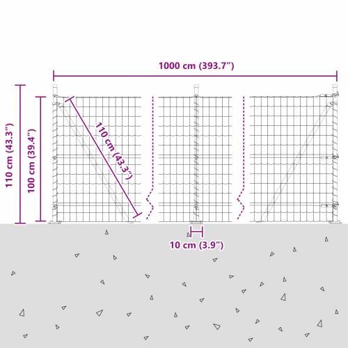 Euro Ograda s 7 Flanged Stubova 1x10 m Galvanizirani Čelik Cijena