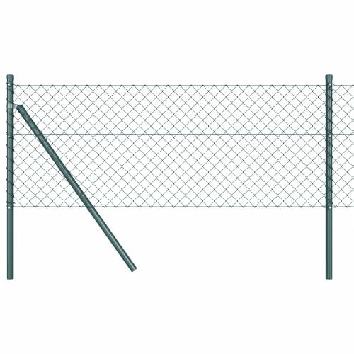 Ograda od Lanca s 7 Stupova 0.4x10 m Galvanizirani Čelik Zeleni Cijena