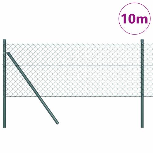 Ograda od Lanca s 7 Stupova 0.4x10 m Galvanizirani Čelik Zeleni Cijena