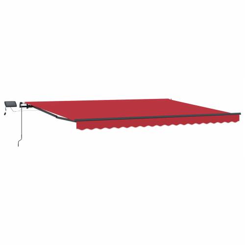 Ručno upravljana tenda s LED svjetlom crvena 400x300 cm Cijena