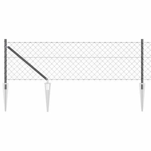 Ograda od lančane veze sa 13 spike postova 0.4x25 m galvanizirani čelik Cijena