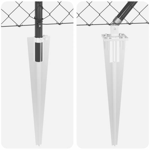 Ograda od lančane veze sa 13 spike postova 0.4x25 m galvanizirani čelik Cijena