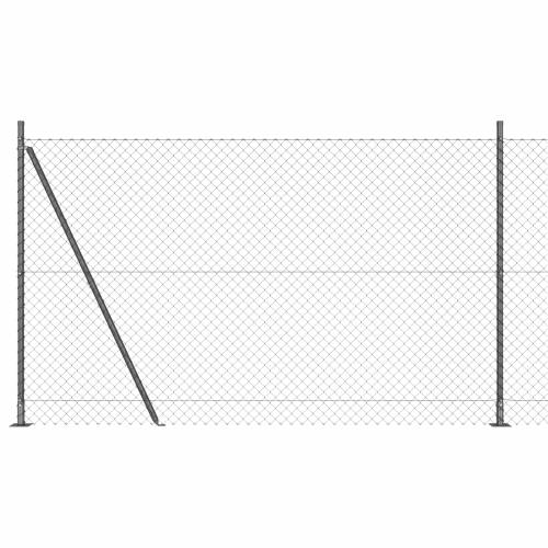 Ograda s lancem s 7 postolja s flanšama 1.6x10 m Galvanizirani čelik Cijena