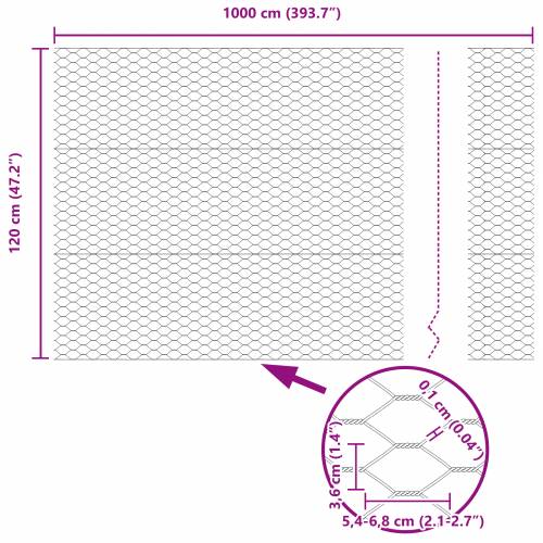 heksagonalna ograda siva 1,2x10 m čelik Cijena