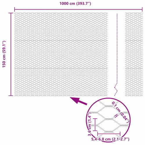 Heksagonalna Ograda Siva 1.5x10 m Čelik Cijena