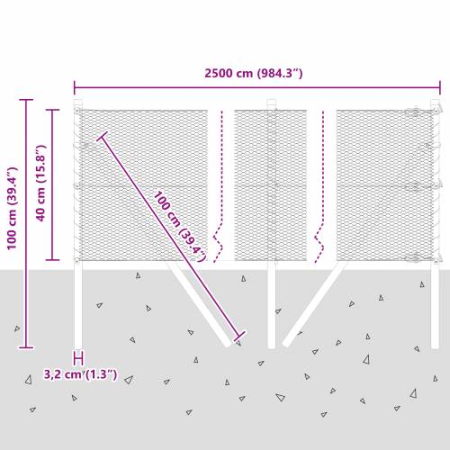 Heksagonalna Ograda Siva 0.4x25 m Čelik Cijena