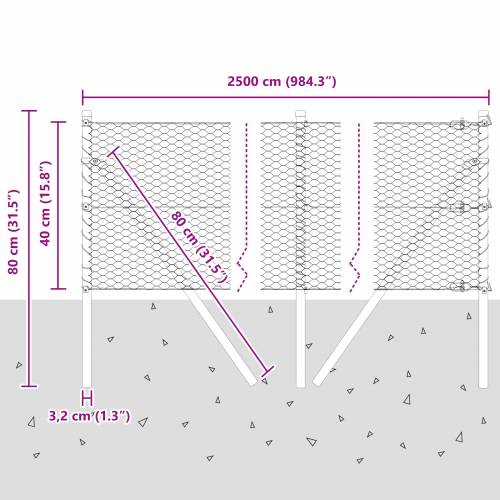 heksagonalna ograda siva 0,4x25 m čelik Cijena