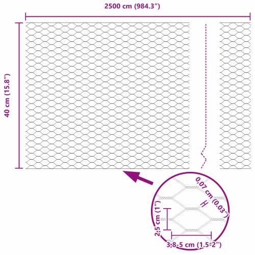 heksagonalna ograda siva 0,4x25 m čelik Cijena