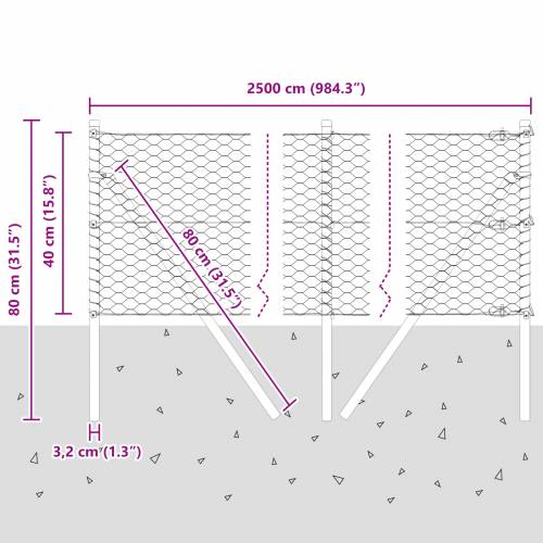 heksagonalna ograda siva 0,4x25 m čelik Cijena