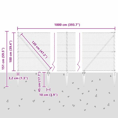 heksagonalna ograda siva 1x10 m čelik Cijena