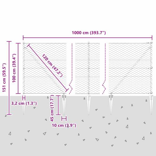 Šesterokutna ograda siva 1x10 m čelik Cijena