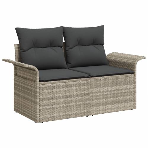 Vrtna garnitura - 7-dijelni set vrtnih sofa s jastučićima svjetlosiva poli ratan Cijena