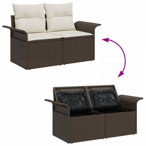 8-dijelni Vrtni Sofa Set s Jastucima, Smeđa Poli Ratan Cijena