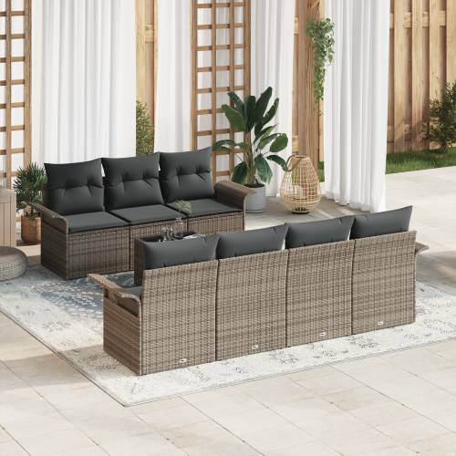 set sofa za vrt set od 4 siva ratan velik modularni Cijena