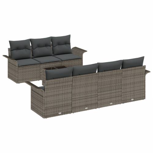 set sofa za vrt set od 4 siva ratan velik modularni Cijena