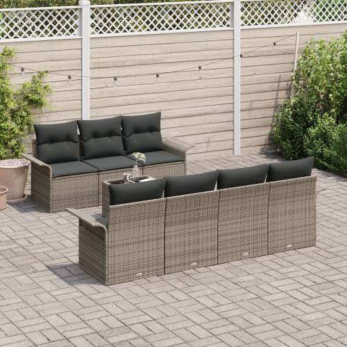 set sofa za vrt set od 4 siva ratan velik modularni Cijena