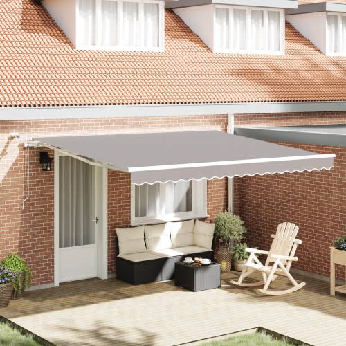Automatska uvlačiva tenda s LED svjetlom svjetlosiva 400 x 350 cm Cijena