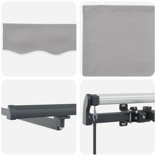 Ručno uvlačiva tenda s LED svjetlima Svjetlosiva 400x350 cm Cijena