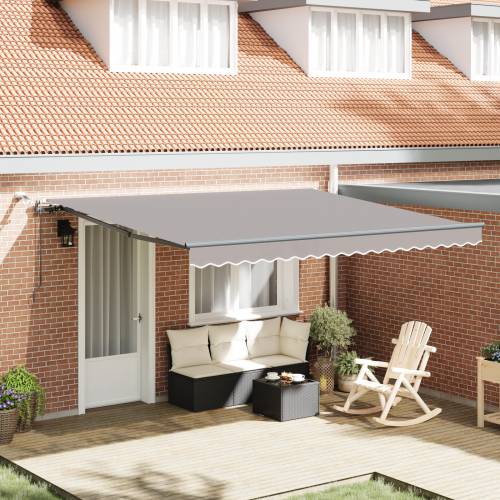 Automatska uvlačiva tenda s LED svjetlom svjetlosiva 400x350 cm Cijena