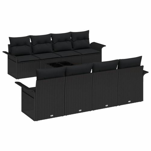 set vrtnih sofa od 9 dijelova s jastučićima crni poli ratan Cijena