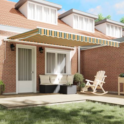 Automatska uvlakača tenda Zelena i žuta 400x350 cm Cijena