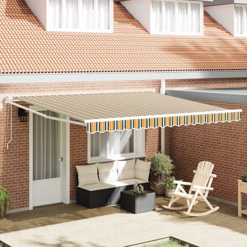 Manualna uvlačiva tenda s LED svjetlima Zelena i bijela 400x350 cm Cijena